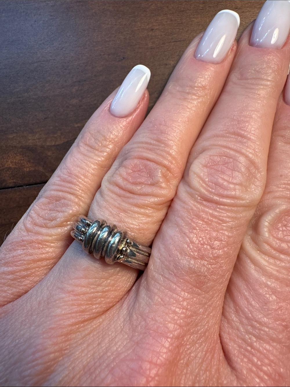 Sterling Silver Ribbed Stackable Ring – Silver